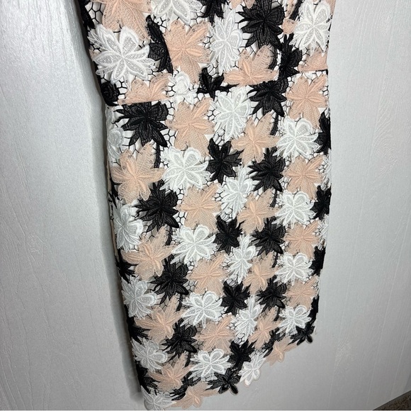 Kate Spade Tiger Lilly Lace Crochet Pink Black Lined Dress size 2 - Picture 4 of 12